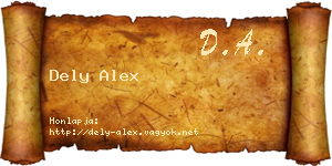 Dely Alex névjegykártya