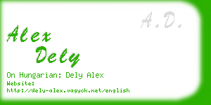 alex dely business card